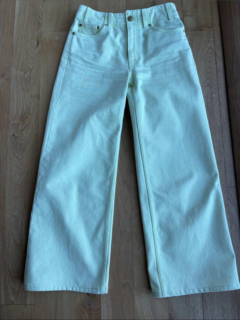 Ulla Johnson Mint Green Wide Leg Jeans